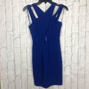 Missguided Cross Front Blue Dress